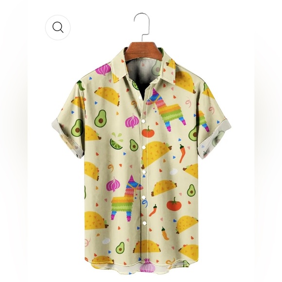 Men’s taco Hawaiian shirt yellow - Picture 1 of 3